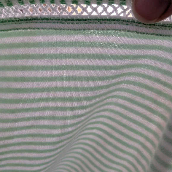 ALFRED DUNNER Short Sleeve Shirt,Lime Green Stripe w/sequin butterfly,Sz L,NWT! - Picture 6 of 8